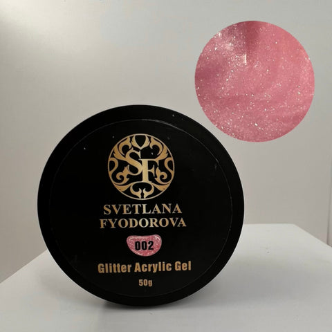 Svetlana Fyodorova Glitter Acrylic Gel, shade 002, 50 g jar