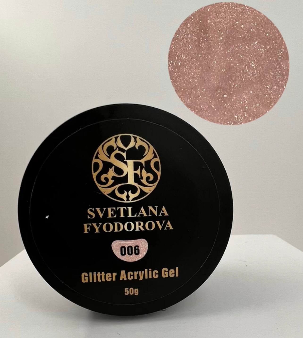 Svetlana Fyodorova Glitter Acrylic Gel, shade 006, 50 g jar