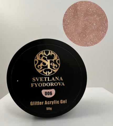 Svetlana Fyodorova Glitter Acrylic Gel, shade 006, 50 g jar