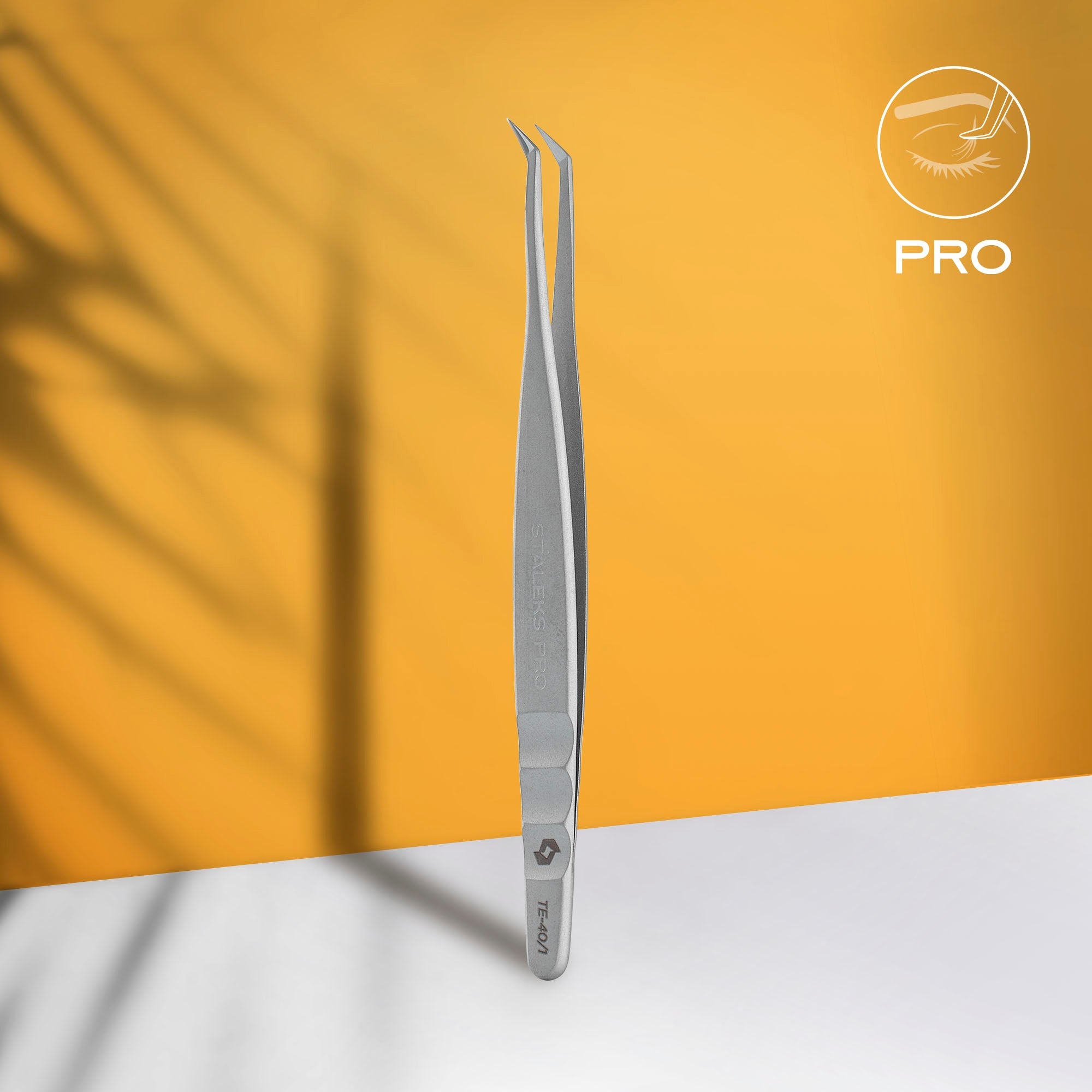 Staleks Pro Expert 40 Type 1 L-shaped 50 degree lash tweezers, photo 1 of 4