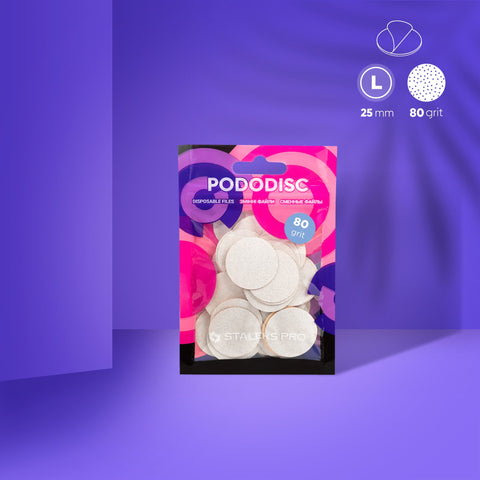 Staleks Pro Pododisc white refill pads, size L 25 mm, 80 grit, photo 1 of 3