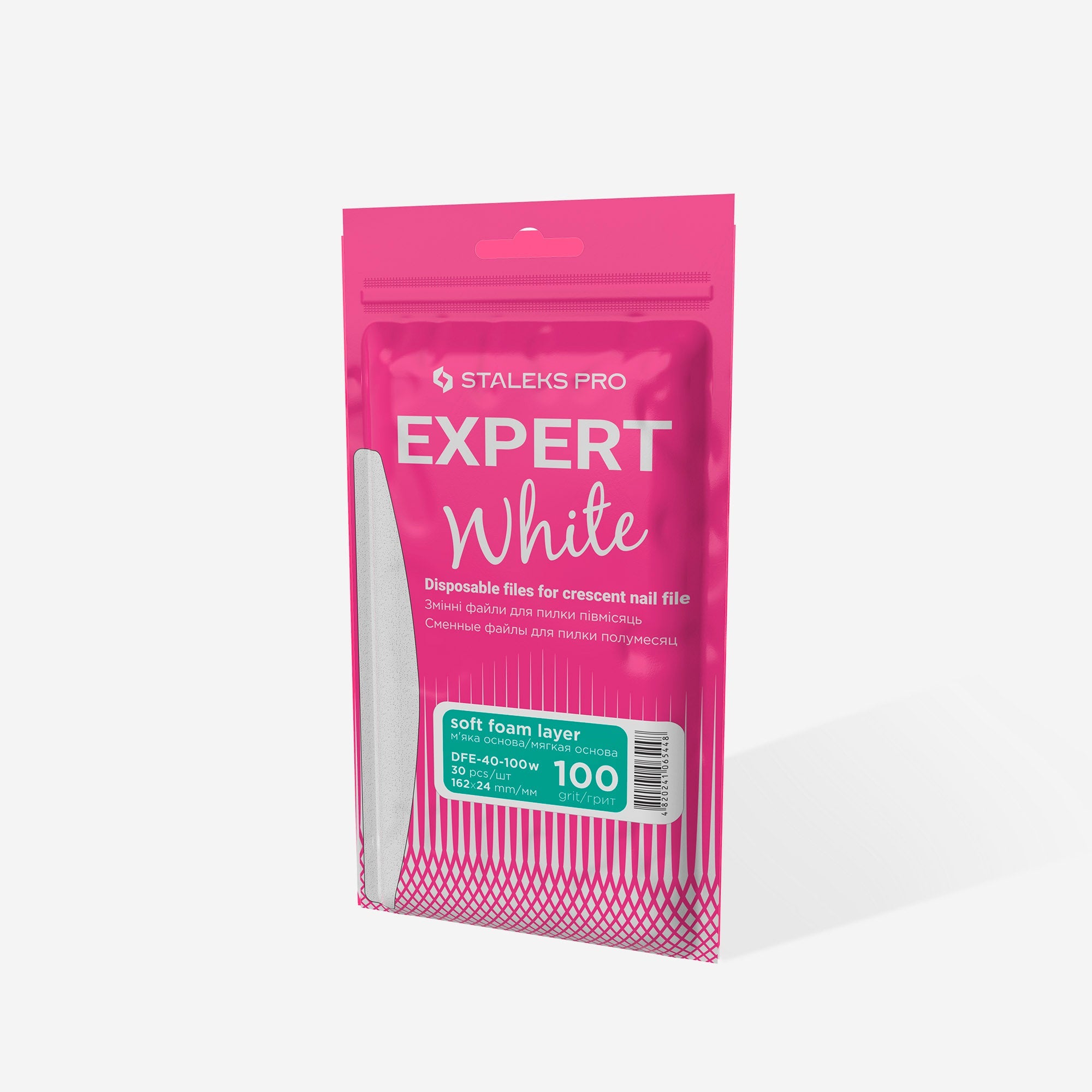 Staleks Expert 40 white foam crescent file refills, 100 grit, photo 4 of 4