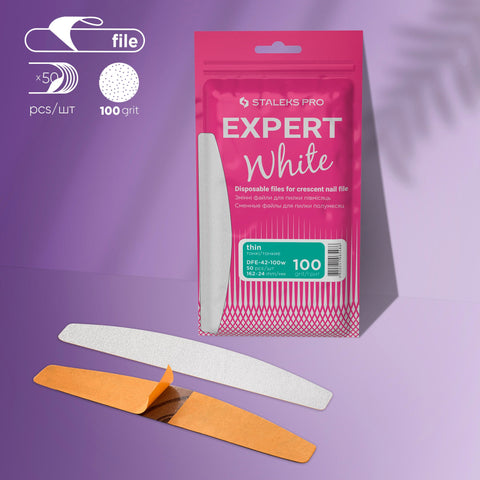 Staleks Expert 42 white thin crescent file refills, 100 grit, photo 1 of 4