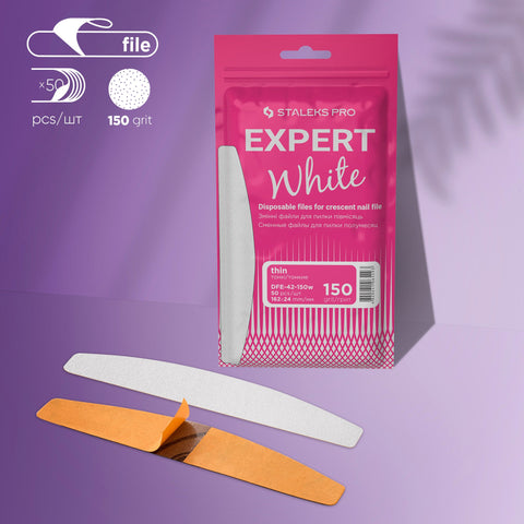 Staleks Expert 42 white thin crescent file refills, 150 grit, photo 1 of 4