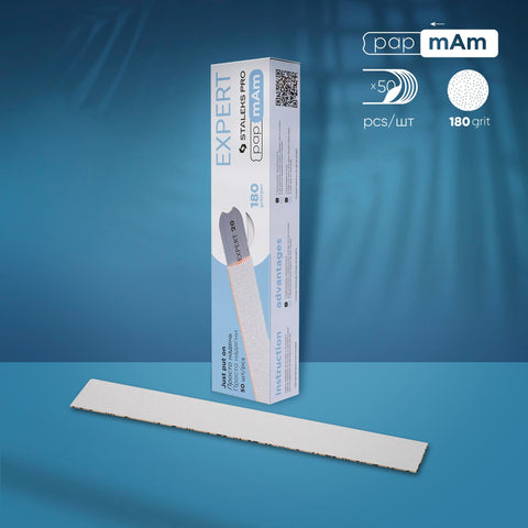 Staleks Expert 22 white papmAm straight file sleeves, 180 grit, photo 1 of 3