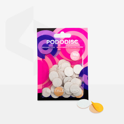 STALEKS PRO PODODISC 180 Grit (White Thin) REFILL PADS, SMALL, 50PC